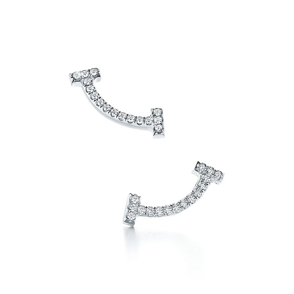 Tiffany Smile Moissanite Earrings - 18K Gold