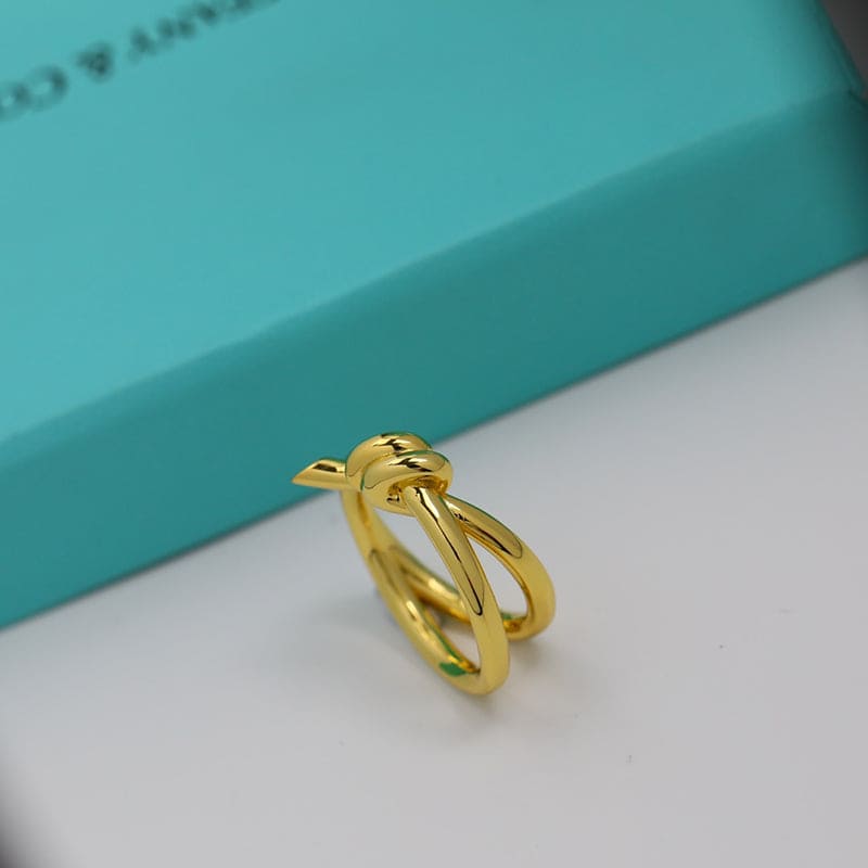 Knot Double Row Ring - 18K Yellow Gold