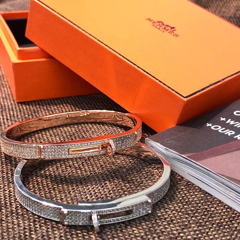 Hermes Kelly Moissanite Bracelet - 18K White Gold