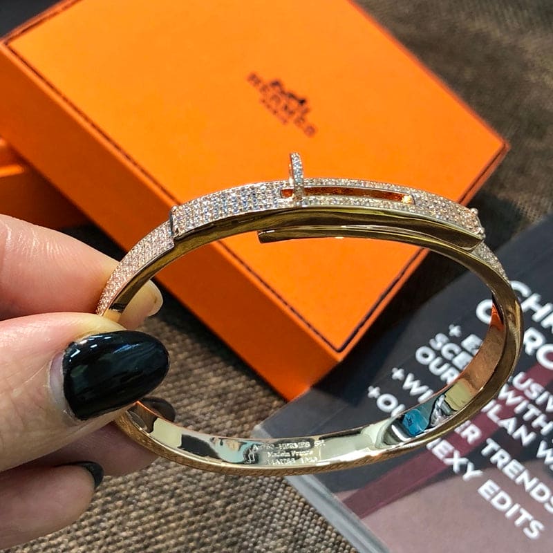 Hermes Kelly Moissanite Bracelet - 18K White Gold