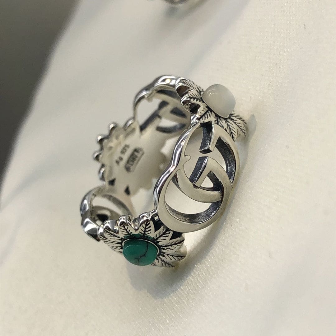 Gucci Double G Flowers Ring