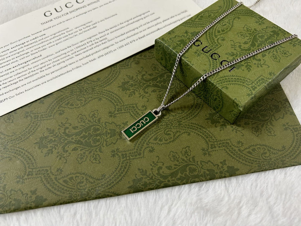 Gucci Double G Enamel Pendant Necklace