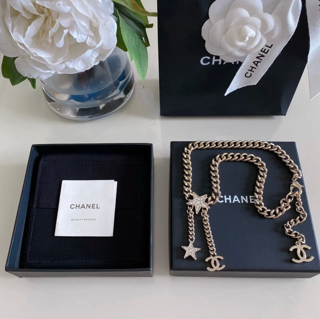 Chanel Rhinestone Star Chain Necklace