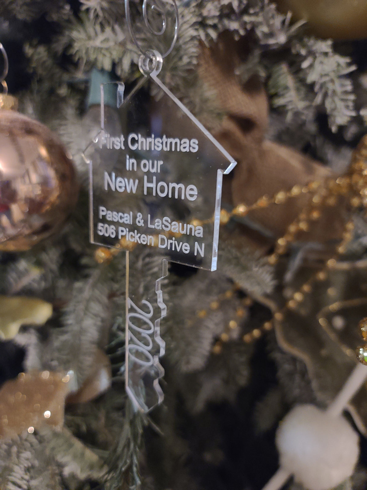 Personalized Clear Acrylic New Home Key Ornament