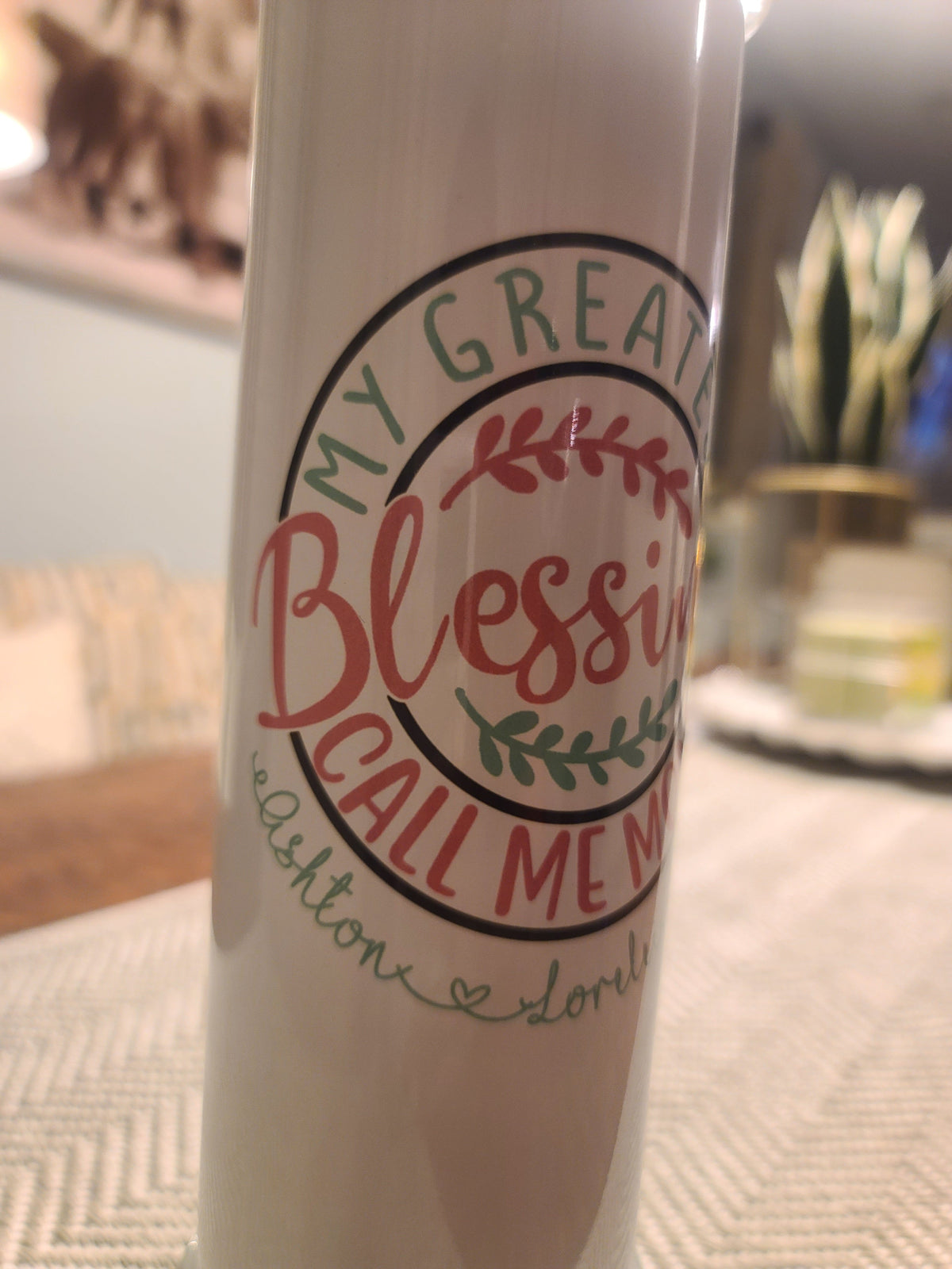 Personalized 20 oz Stainless Steel Tumbler with Straw