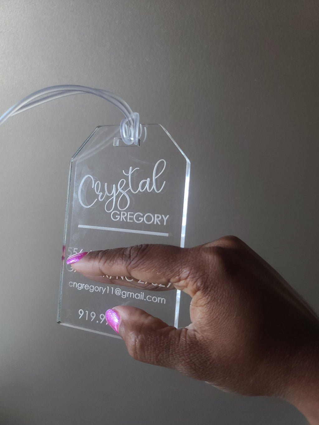 Personalized Clear Acrylic Luggage Tag