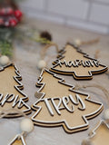 Personalized Christmas Tree Name Ornament - Two Layers