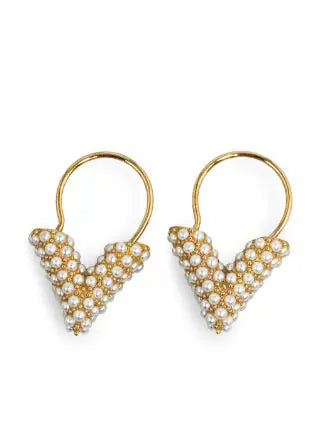 Louis Vuitton Essential V Perle Hoop Earrings - 18K Yellow Gold