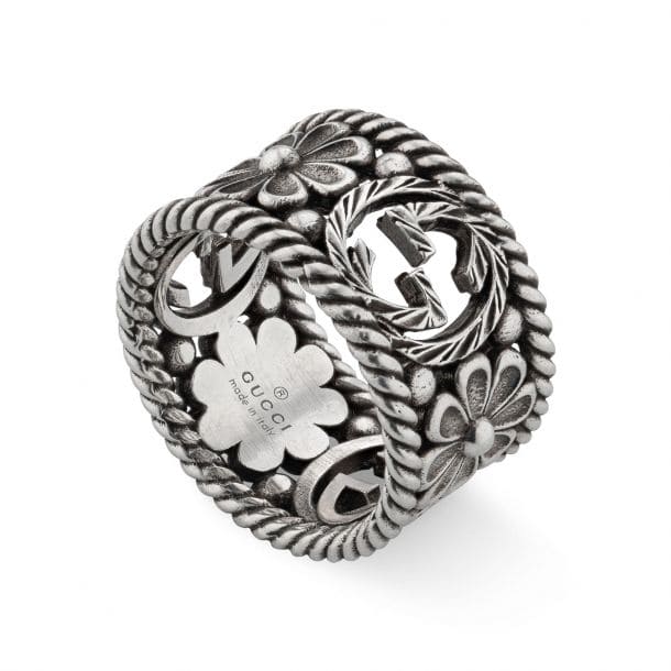 Gucci Double G Interlocking G Flowers Ring