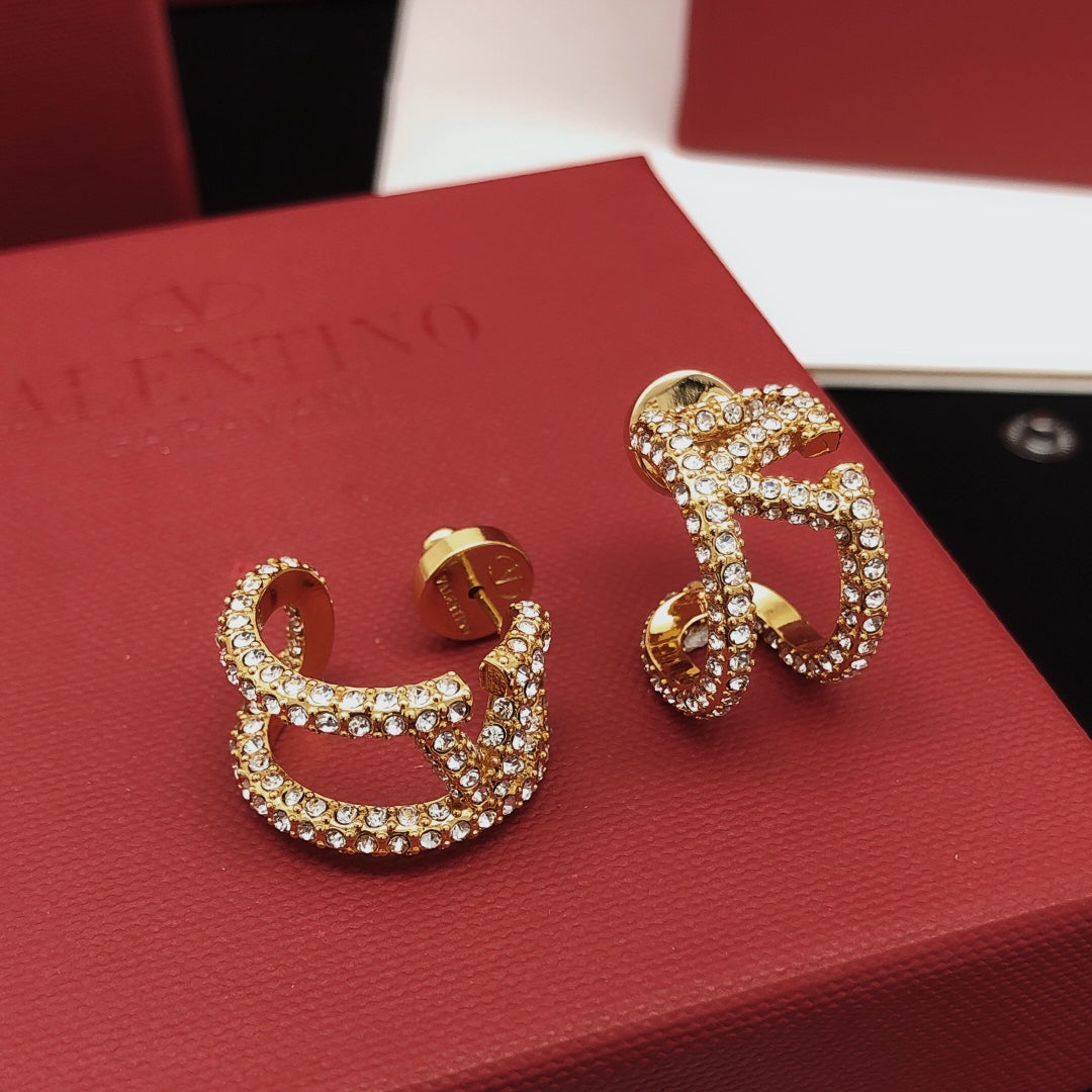 Valentino Diamonds Open Earrings - 18K Yellow Gold