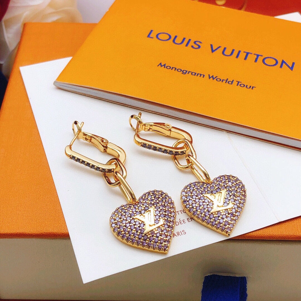 Louis Vuitton Heart Diamond Earrings - 18K Yellow Gold