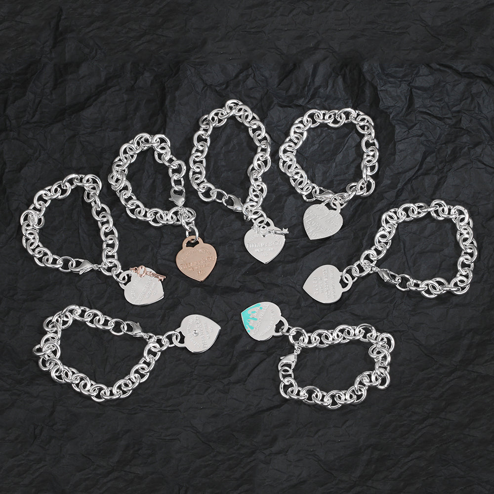 Tiffany Heart Tag Bracelet - 18K White Gold