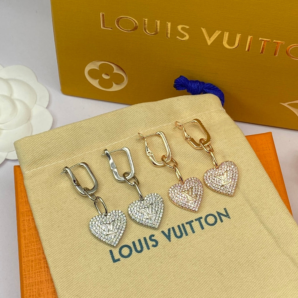 Louis Vuitton Diamond Heart Earrings - 18K Gold