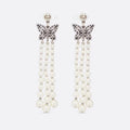 Dior Pearls Tassel Long Earrings