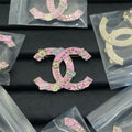 Chanel Pink & Black Heart Brooch