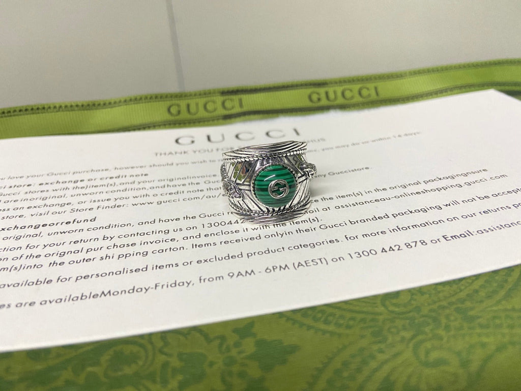 Gucci Double G Garden Snake Interlocking G Ring