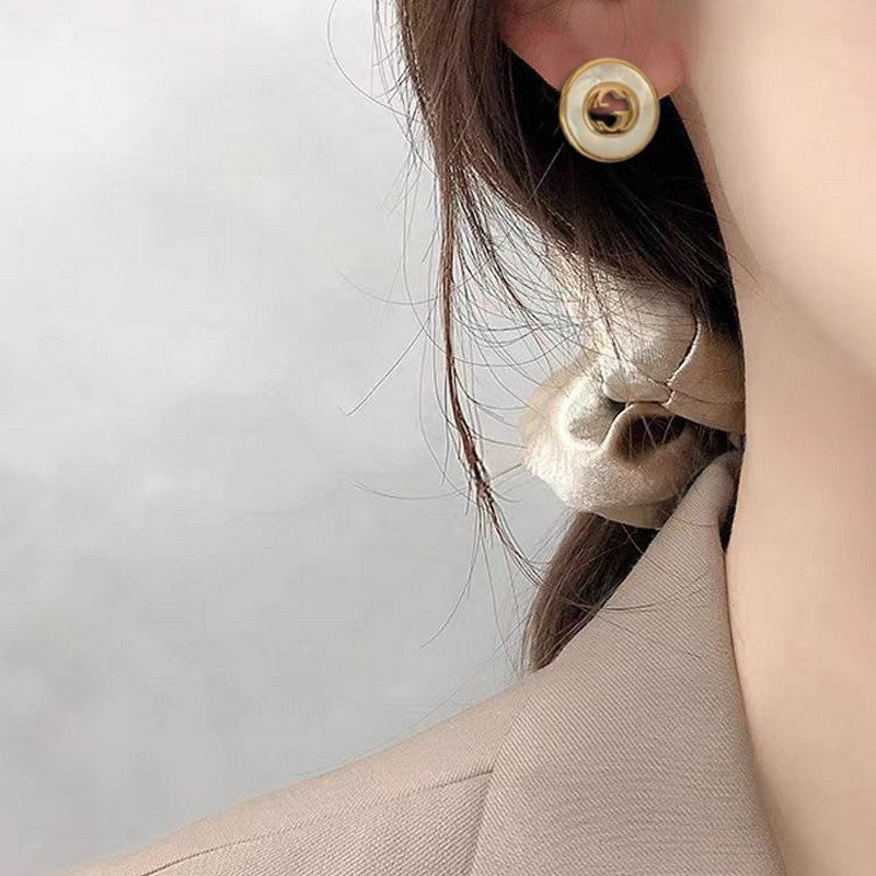 Gucci Double G Gold Pearl Earrings - 18K Yellow Gold