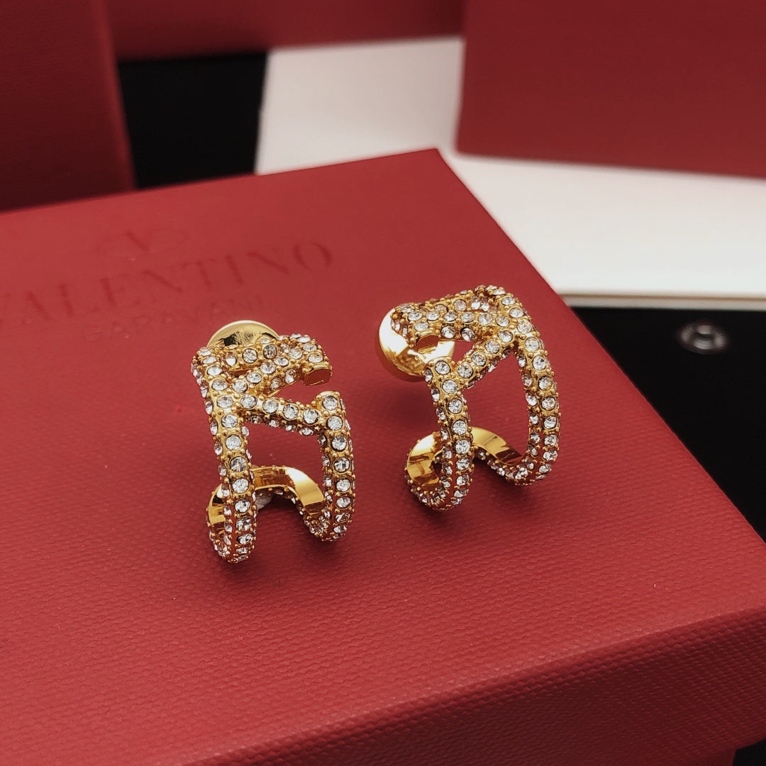 Valentino Diamonds Open Earrings - 18K Yellow Gold