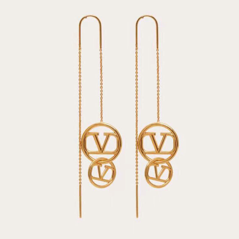Valentino Long Earrings - 18K Yellow Gold