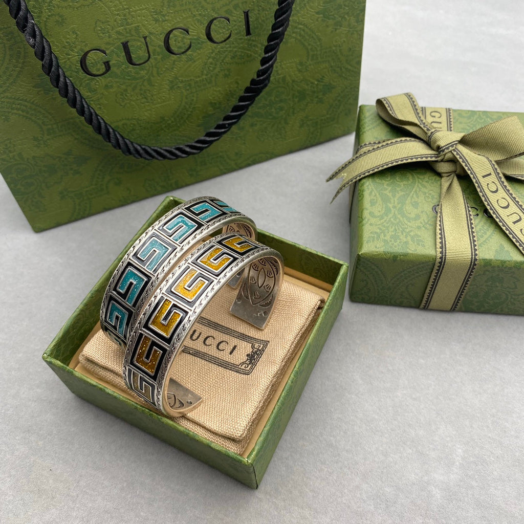 Gucci Double G Cube Yellow Wide Bracelet