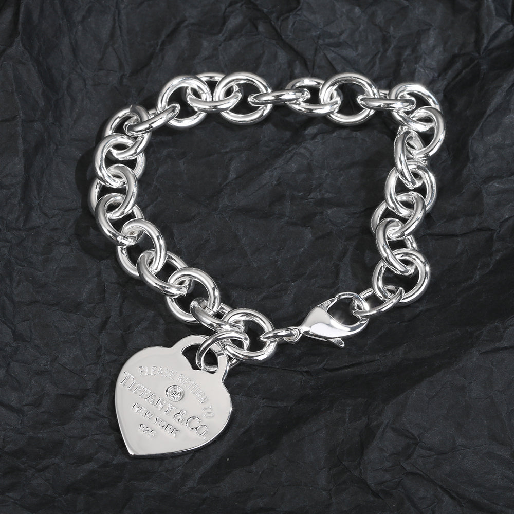 Tiffany Heart Tag Bracelet - 18K White Gold