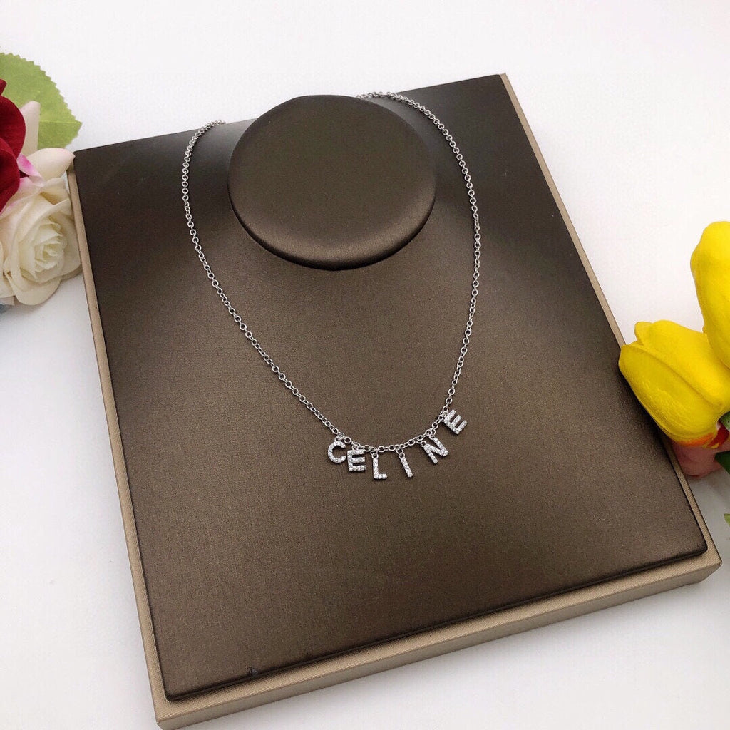 Celine Script Necklace