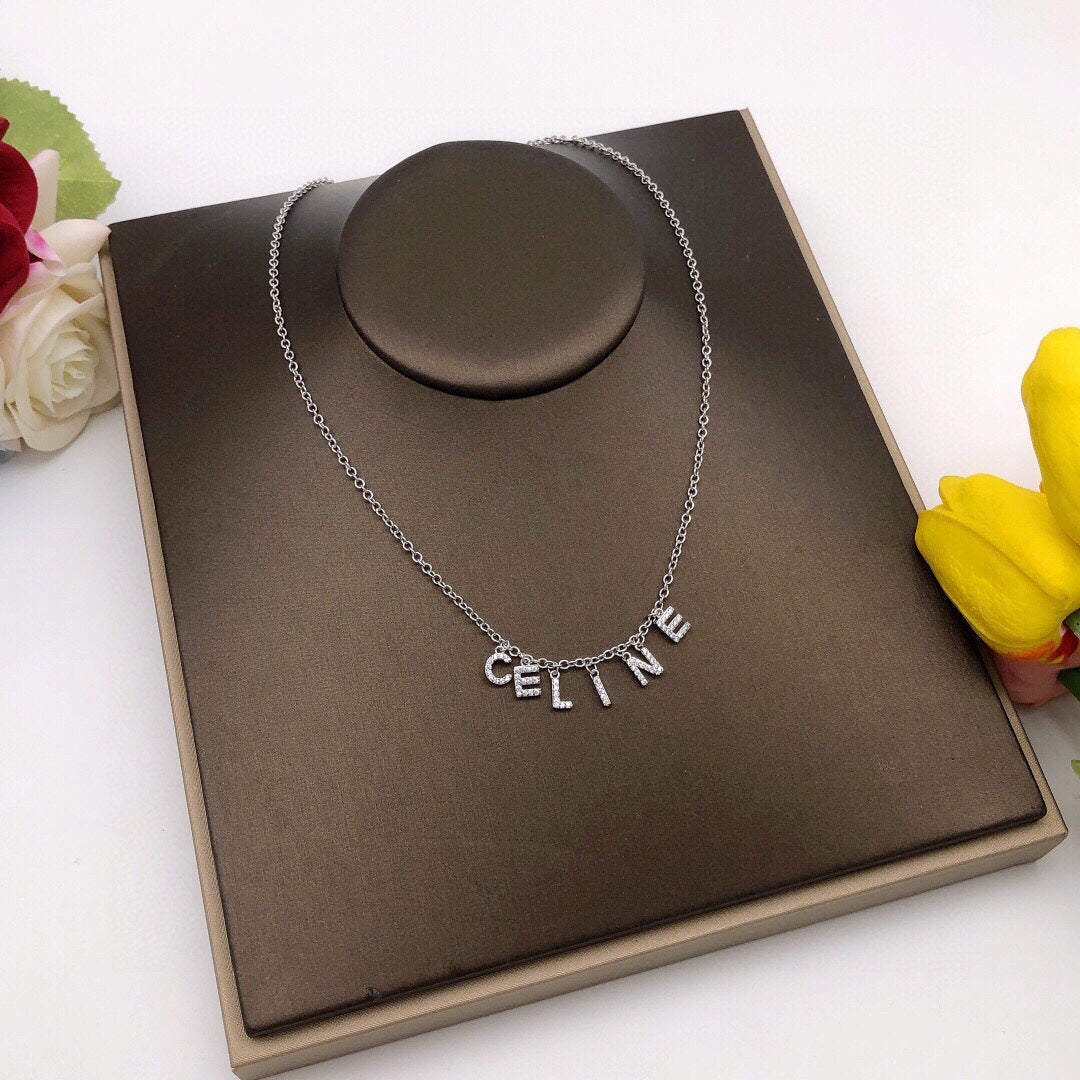 Celine Script Necklace