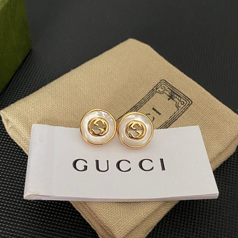 Gucci Double G Gold Pearl Earrings - 18K Yellow Gold