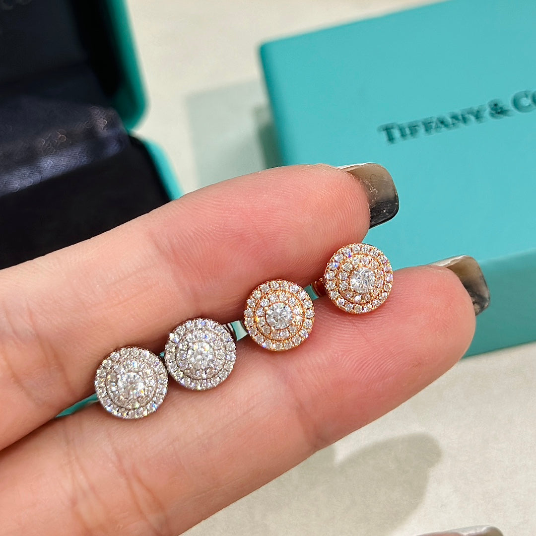 Tiffany Soleste Moissanite Earrings - 18K White Gold
