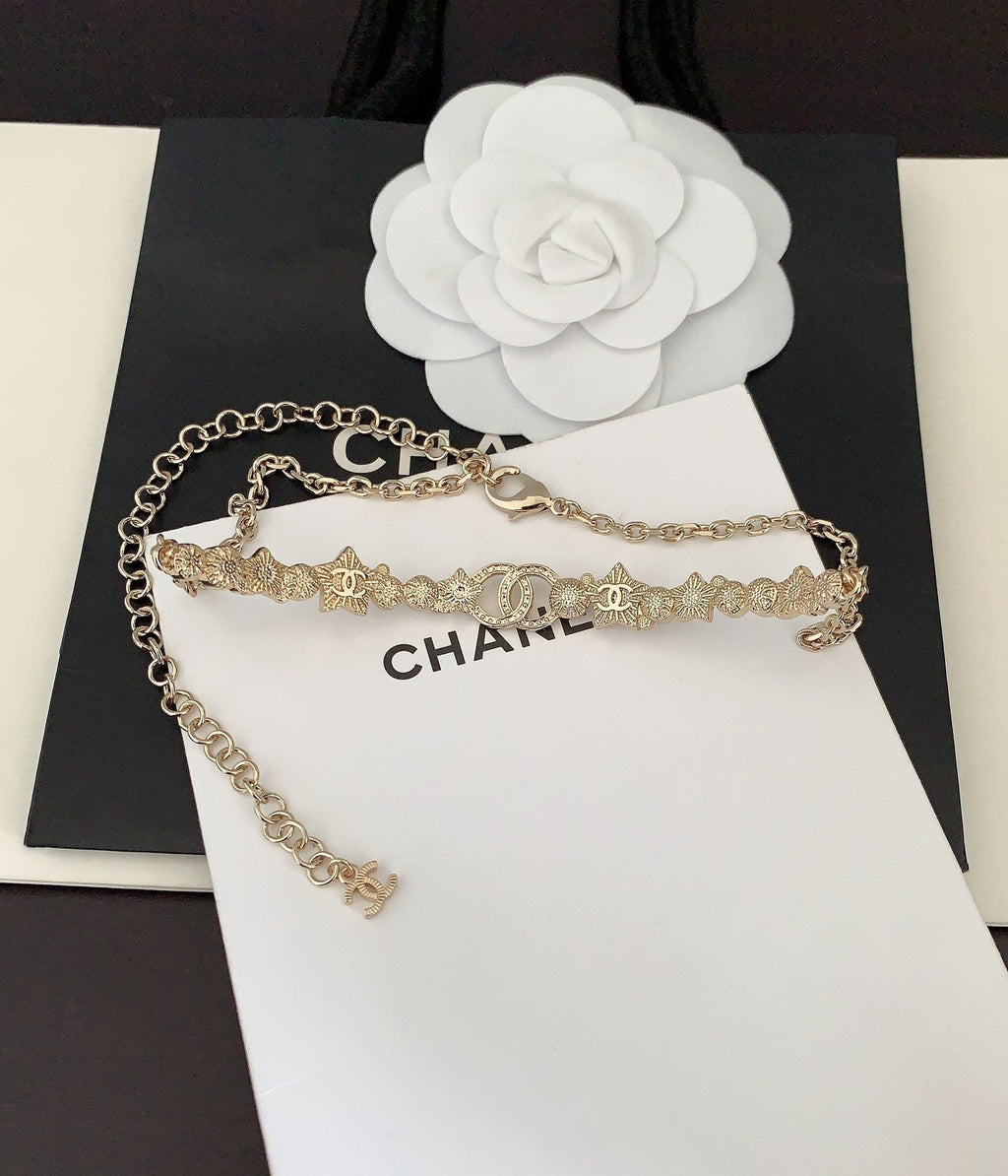 Chanel White Pearl Crystal Necklace