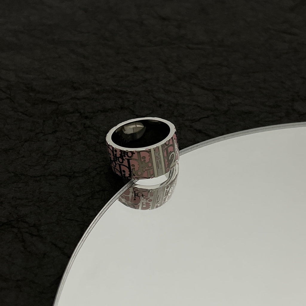 Dior Monogram Enamel Ring - 18K White Gold