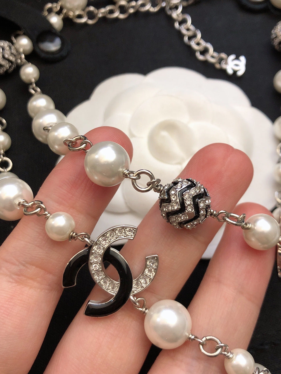 Chanel Star Pearls Long Necklace