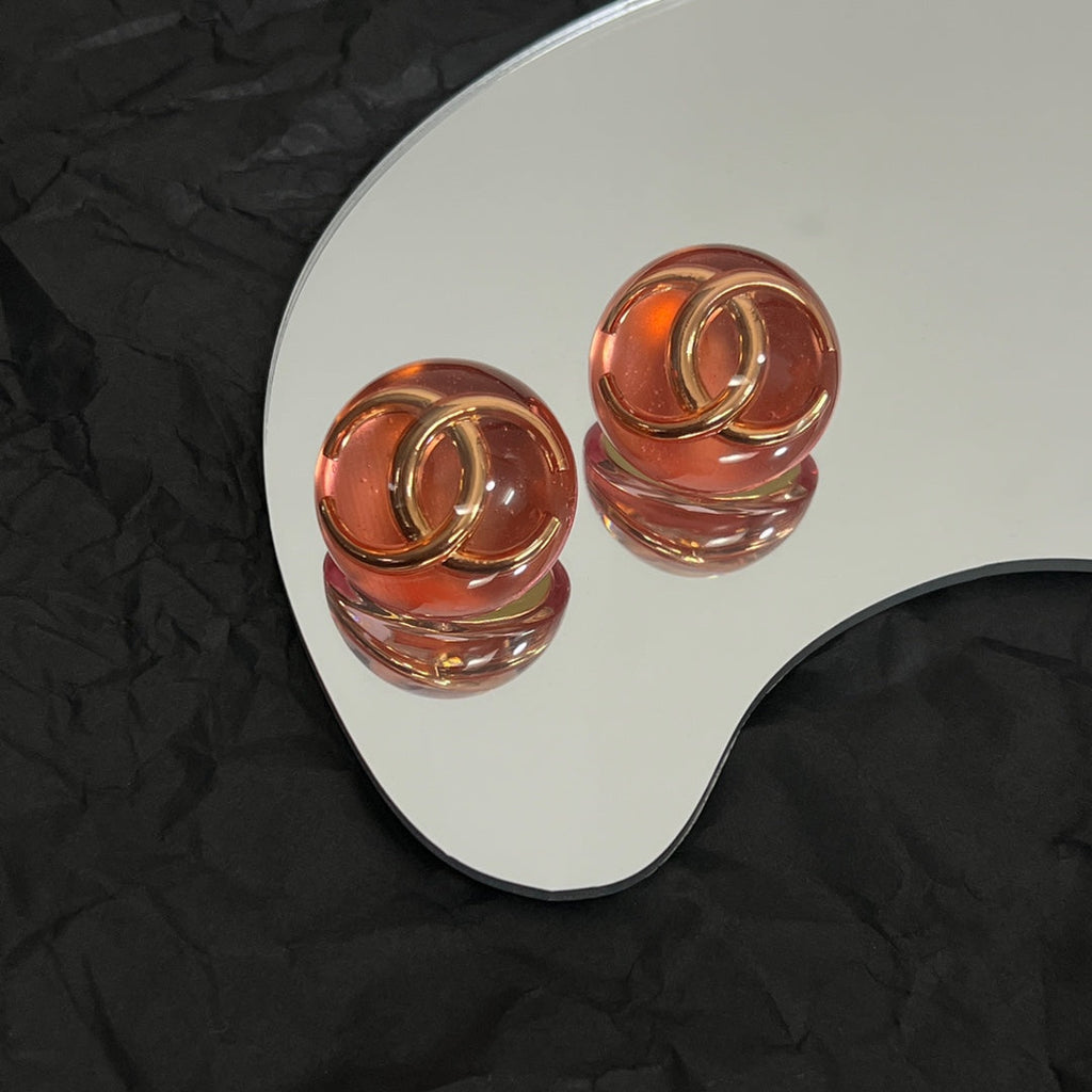 Chanel Vintage Red Crystal Earrings - 18K Yellow Gold