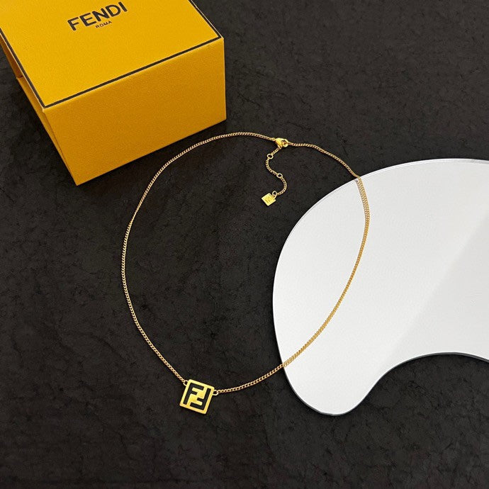 Fendi Forever Black Necklace - 18K Gold