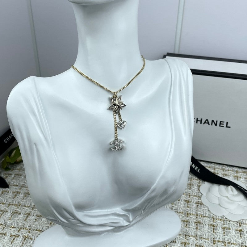 Chanel Heart & Star Crystal Necklace