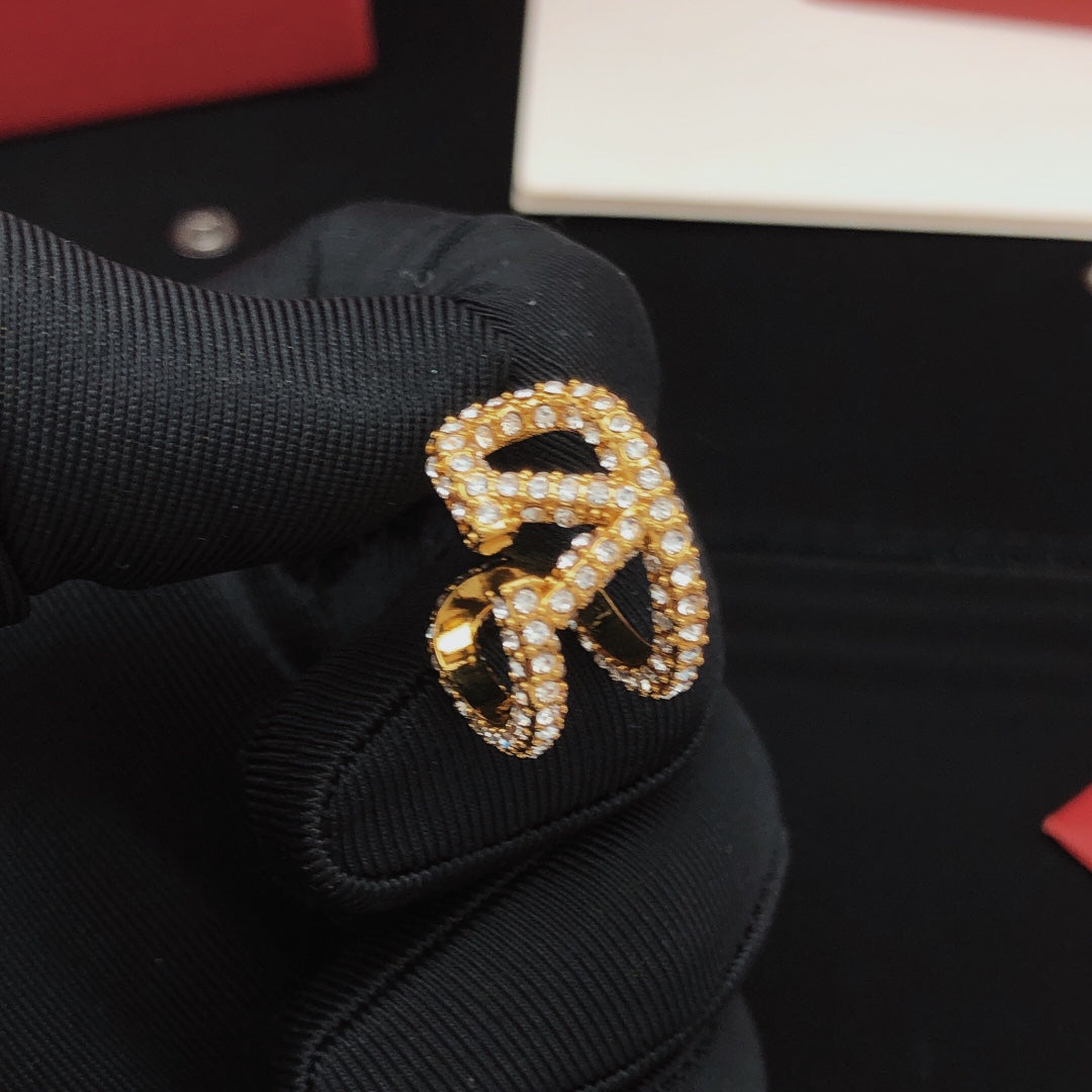 Valentino Diamonds Open Earrings - 18K Yellow Gold
