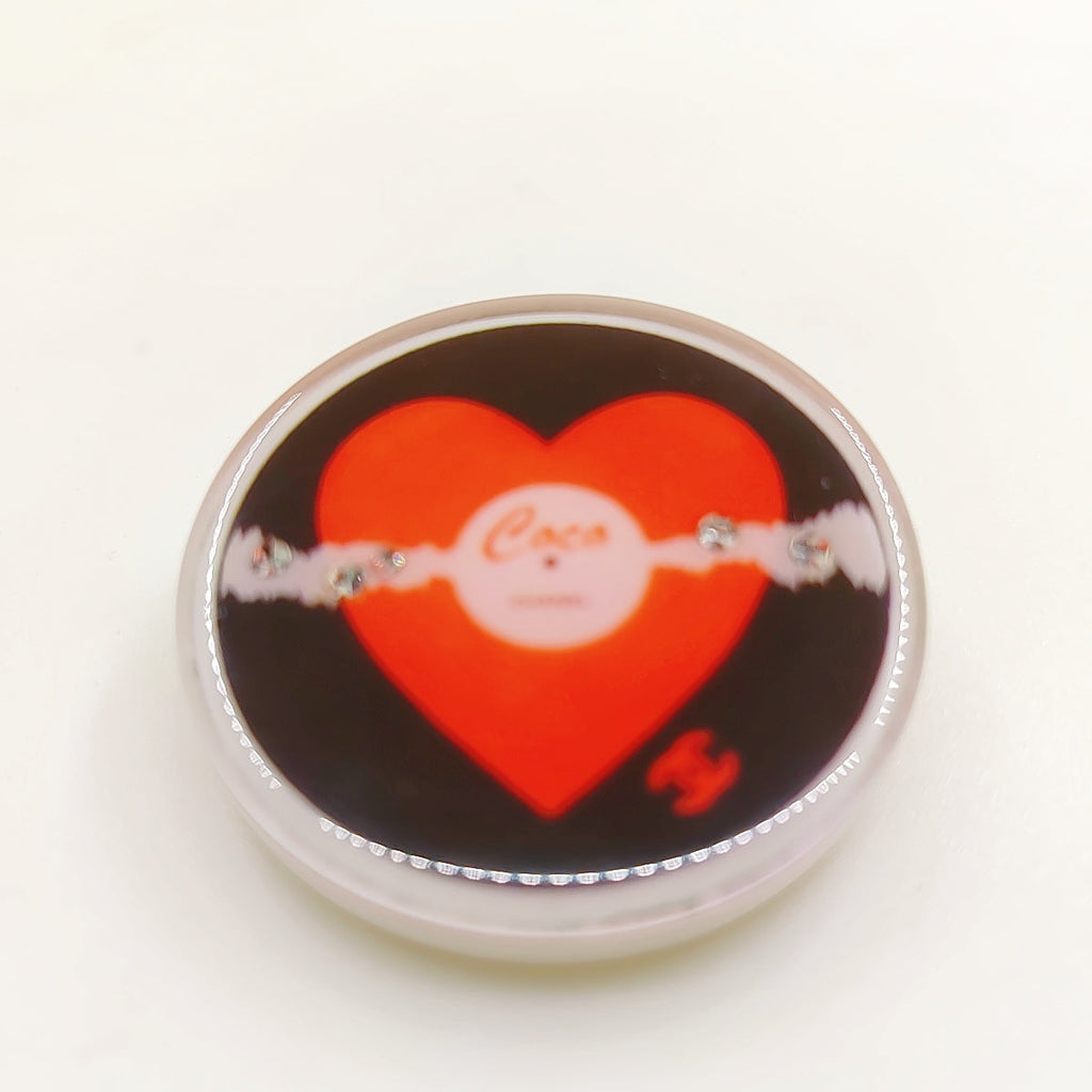 Chanel Red Heart Resin Brooch