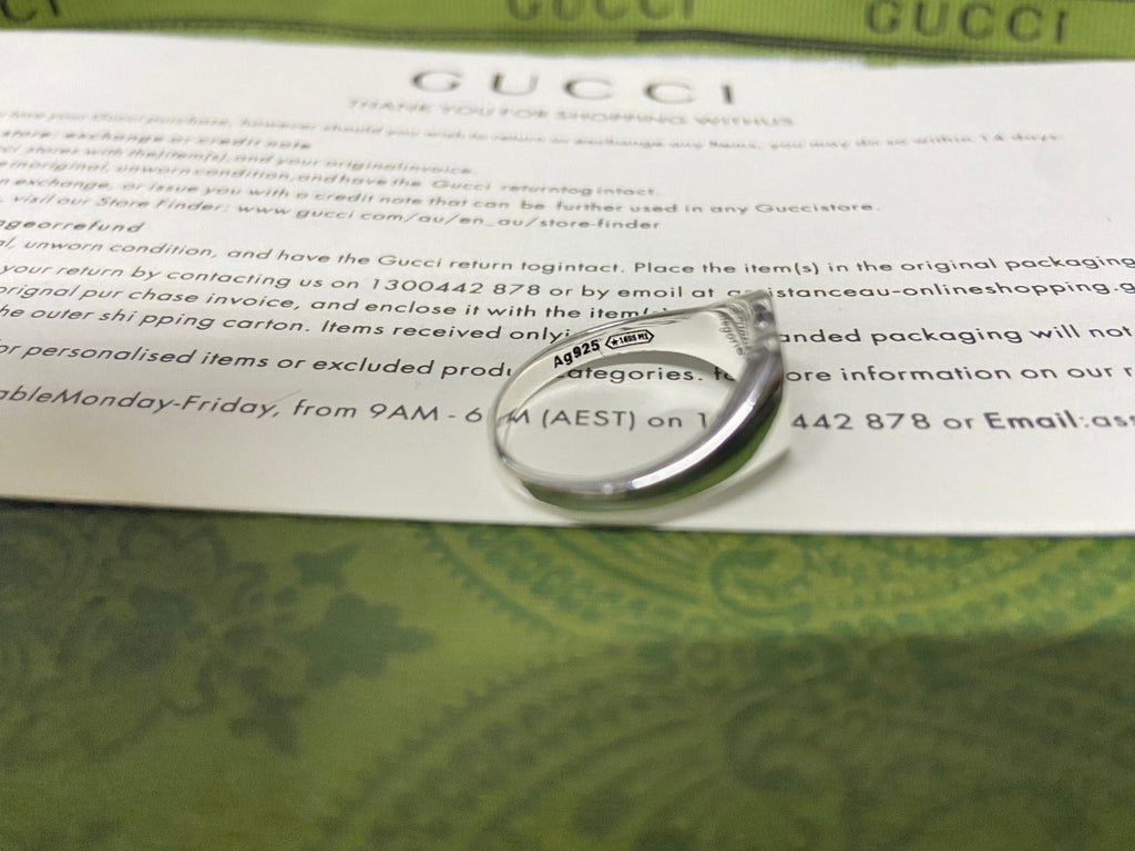 Gucci Double G Interlocking G Red Enamel Heart Ring