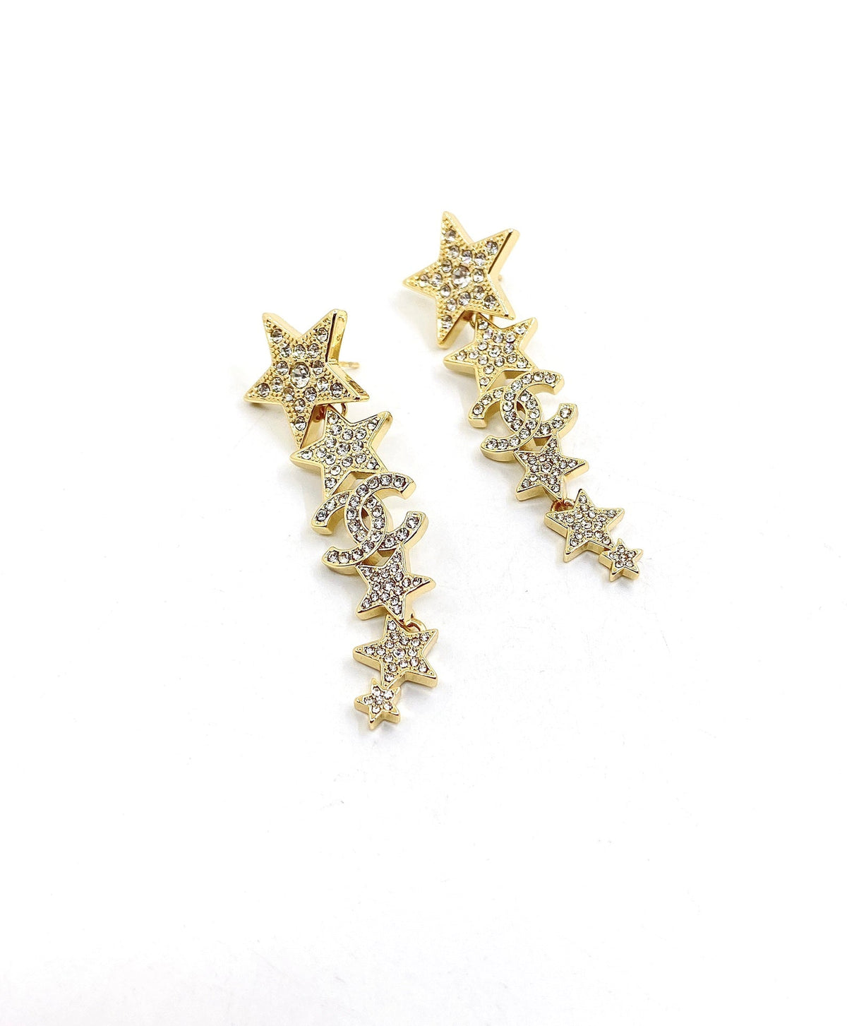 Chanel Star Diamonds Pendant Earrings - 18K Yellow Gold
