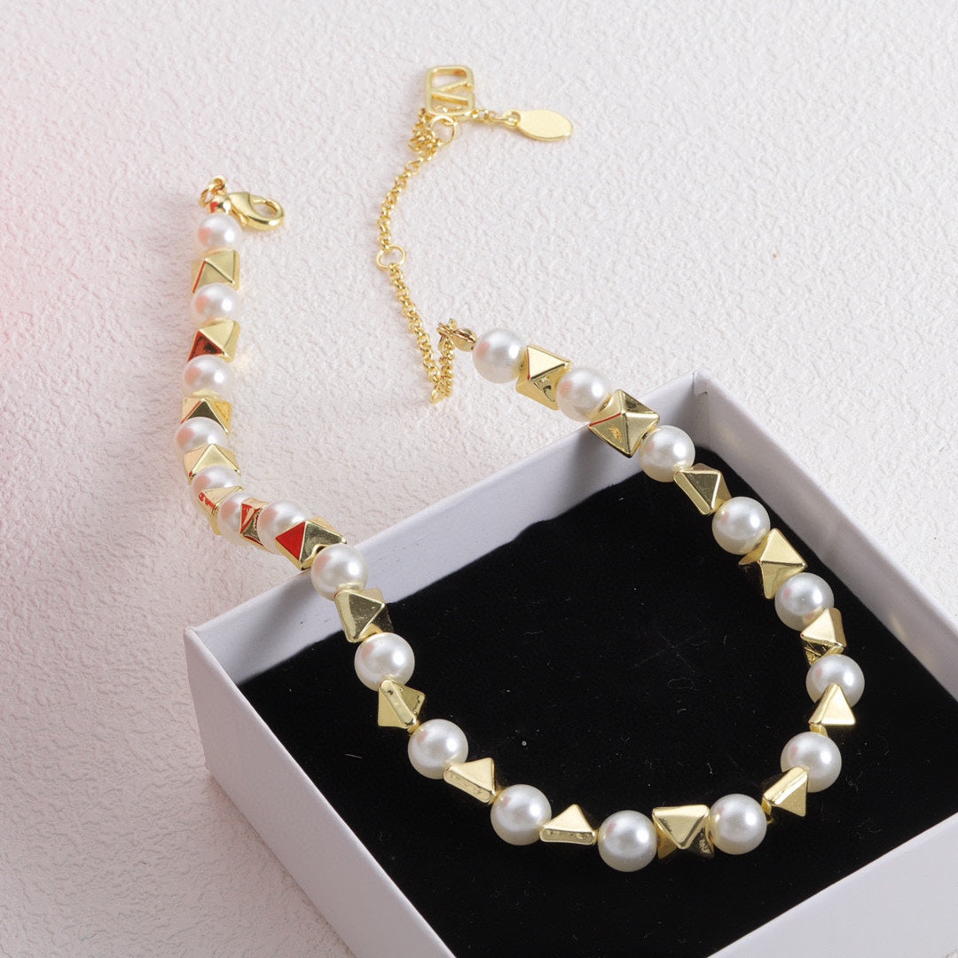 Valentino Rockstud Pearl Necklace