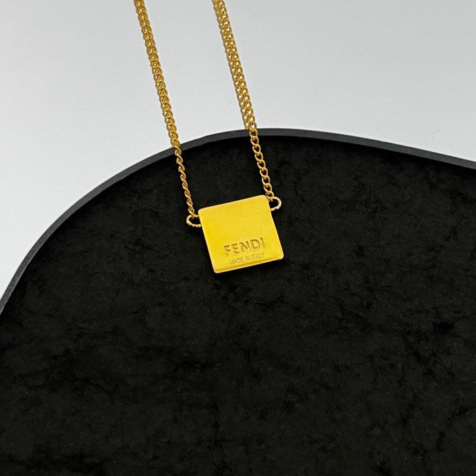 Fendi Forever Black Necklace - 18K Gold