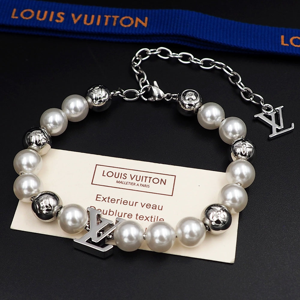Louis Vuitton Monogram White Pearl Bracelet